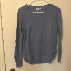 GAP periwinkle sweater with side hem detail